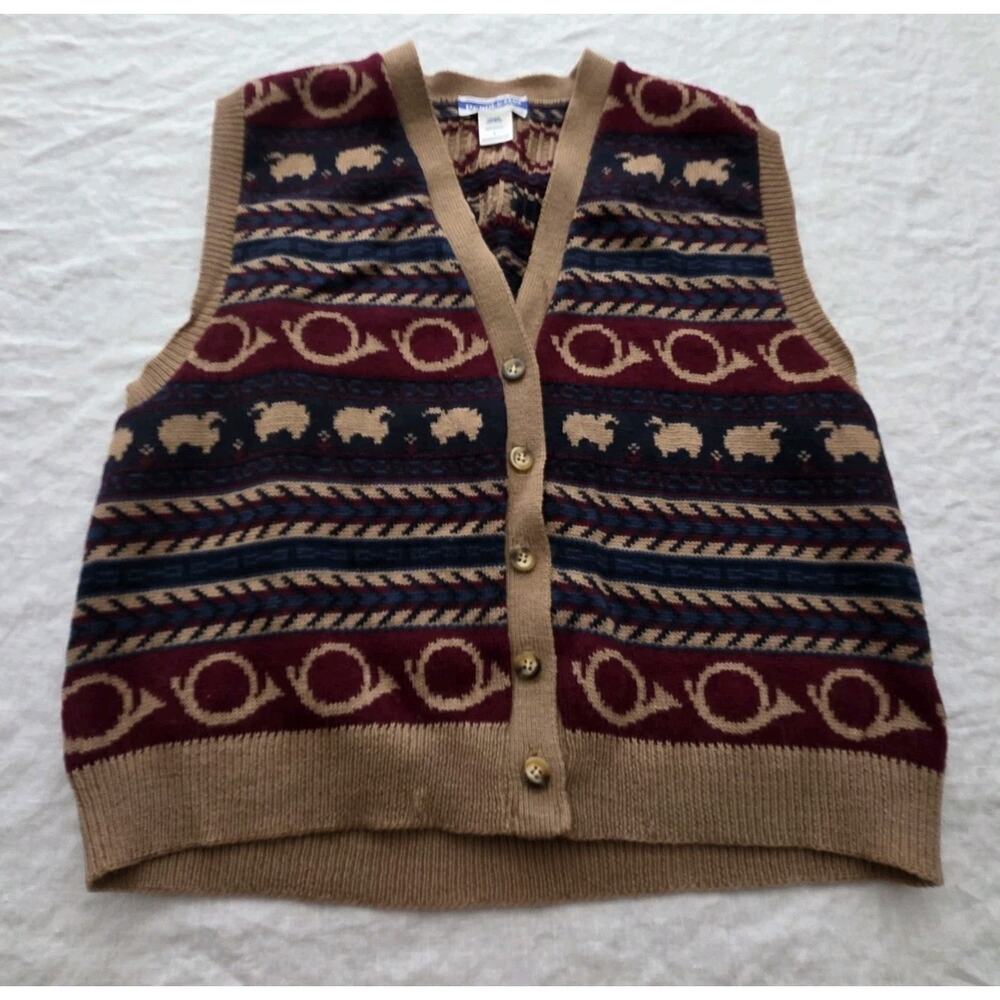 Pendleton Knockabout Cardigan Button Sweater 100% Wool Made In USA Petite Large